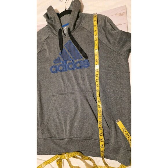 Adidas Hoodie Logo Sweatshirt Mens XL Fall Activewear Gym Workout Gray Athletic - Picture 5 of 6